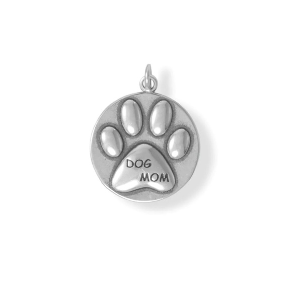 Oxidized "Dog Mom" Charm - Picture 1 of 1